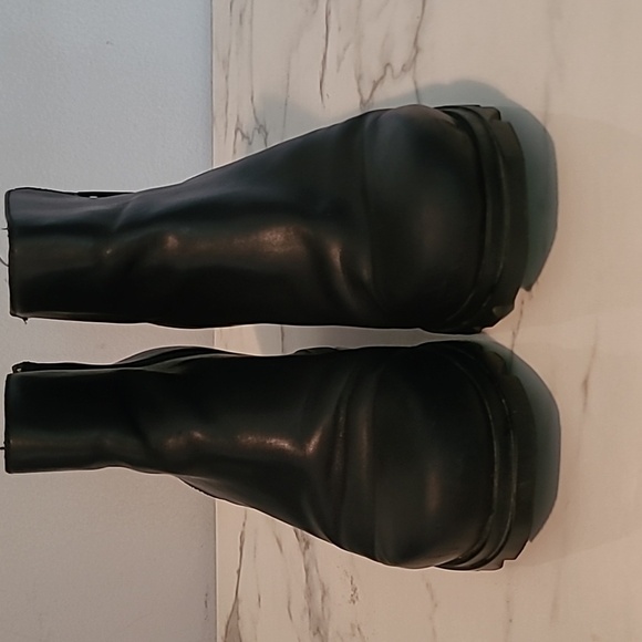 Sorel Joan Of Arctic III Black Leather Zip Boots Chucky Soles 8.5 Waterproof - Picture 5 of 15